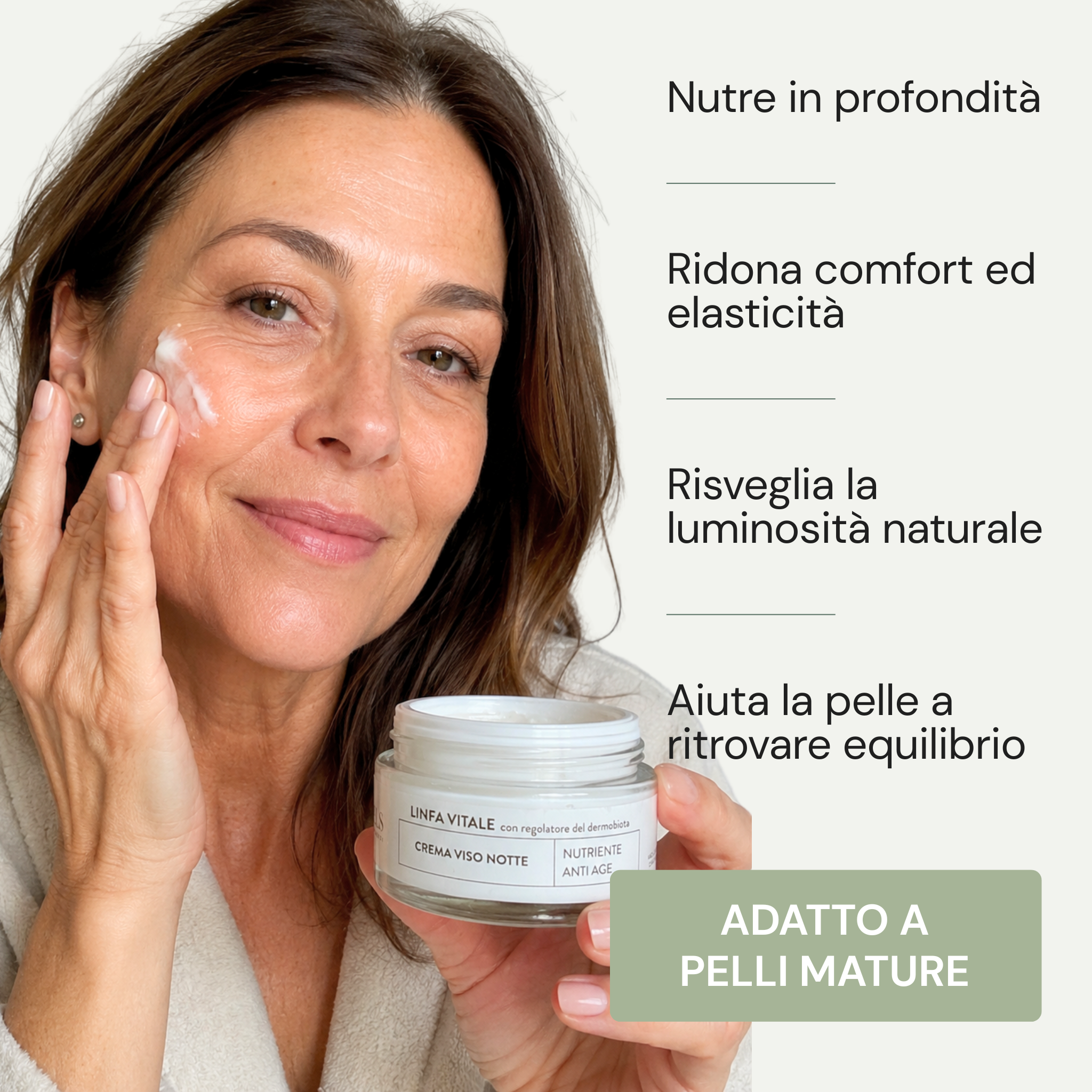 Crema Viso Notte Linfa Vitale Con Regolatore Del Dermobiota